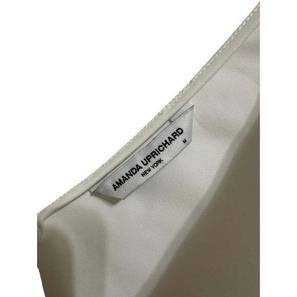 Amanda Uprichard women's white tie v neck blouse size Medium - Picture 3 of 5